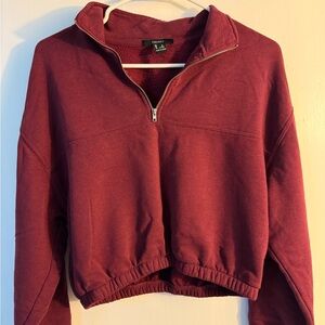 Forever 21 Burgundy Half-Zip Sweatshirt